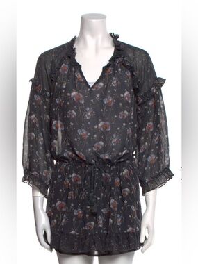 ULLA JOHNSON Sheet Floral Print Mini Dress XS